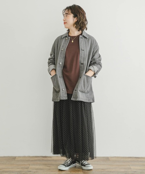 ITEMS URBANRESEARCH（アイテムズ アーバンリサーチ）の「デニムオーバージャケット（デニムジャケット・レディース・ブラック/ブルー・FREE）」の9枚目の写真