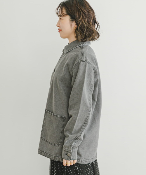 ITEMS URBANRESEARCH（アイテムズ アーバンリサーチ）の「デニムオーバージャケット（デニムジャケット・レディース・ブラック/ブルー・FREE）」の21枚目の写真