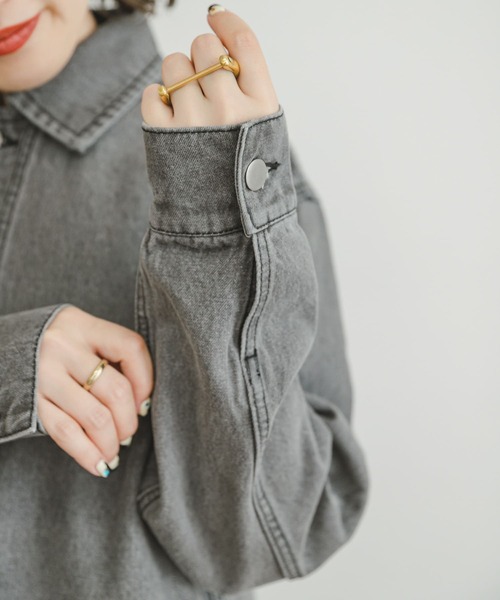 ITEMS URBANRESEARCH（アイテムズ アーバンリサーチ）の「デニムオーバージャケット（デニムジャケット・レディース・ブラック/ブルー・FREE）」の18枚目の写真