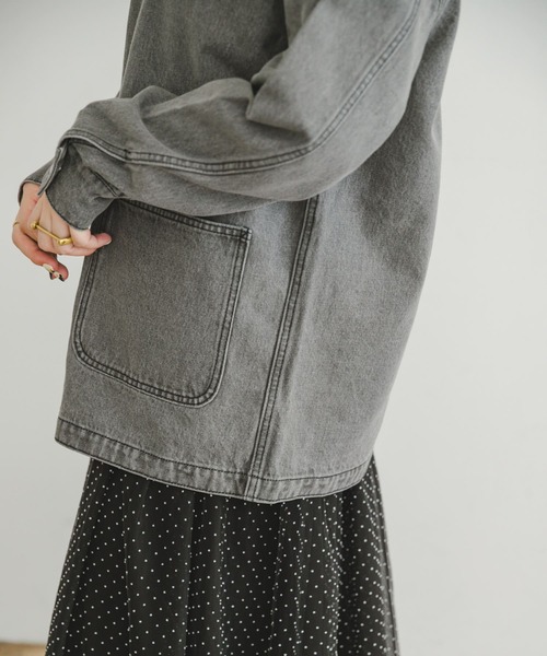 ITEMS URBANRESEARCH（アイテムズ アーバンリサーチ）の「デニムオーバージャケット（デニムジャケット・レディース・ブラック/ブルー・FREE）」の16枚目の写真