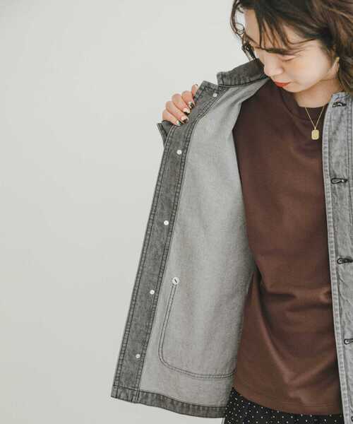 ITEMS URBANRESEARCH（アイテムズ アーバンリサーチ）の「デニムオーバージャケット（デニムジャケット・レディース・ブラック/ブルー・FREE）」の15枚目の写真