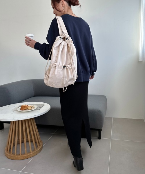 DISCOAT（ディスコート）の「【軽量・大容量/WEB限定】ワッシャードロストバックパック（バックパック/リュック・レディース・ブラック/カーキ/ベージュ・FREE）」の10枚目の写真