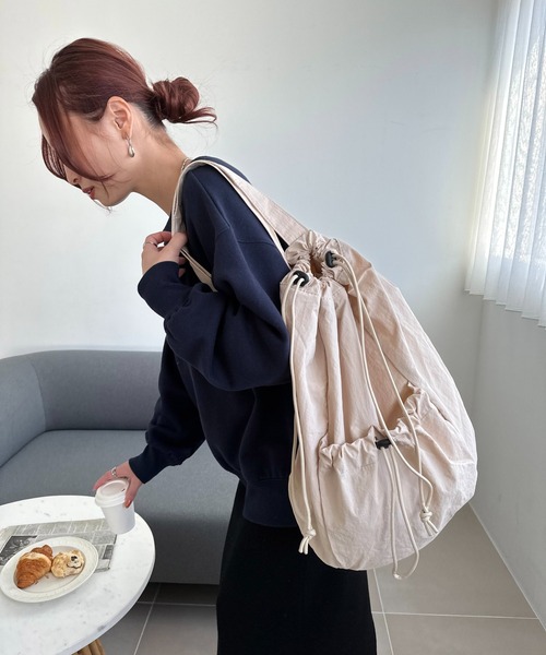 DISCOAT（ディスコート）の「【軽量・大容量/WEB限定】ワッシャードロストバックパック（バックパック/リュック・レディース・ブラック/カーキ/ベージュ・FREE）」の7枚目の写真