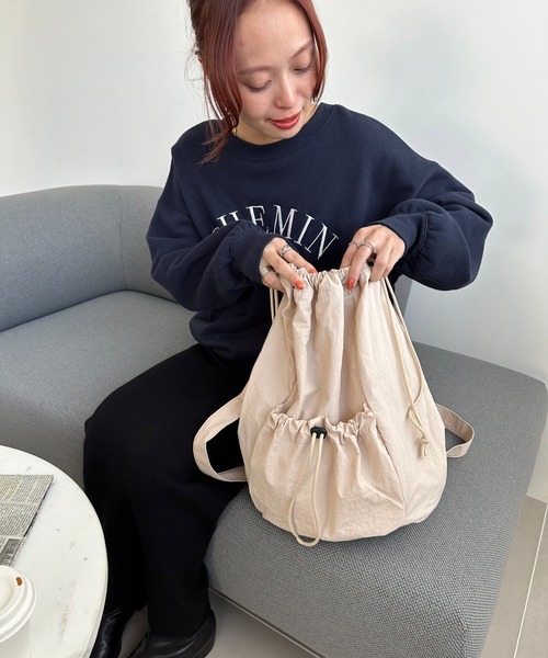 DISCOAT（ディスコート）の「【軽量・大容量/WEB限定】ワッシャードロストバックパック（バックパック/リュック・レディース・ブラック/カーキ/ベージュ・FREE）」の9枚目の写真