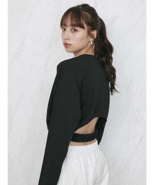 tシャツ バックオープンカットソー レディース バックオープン Tシャツ 背中開き オーバーサイズ ドロップ
