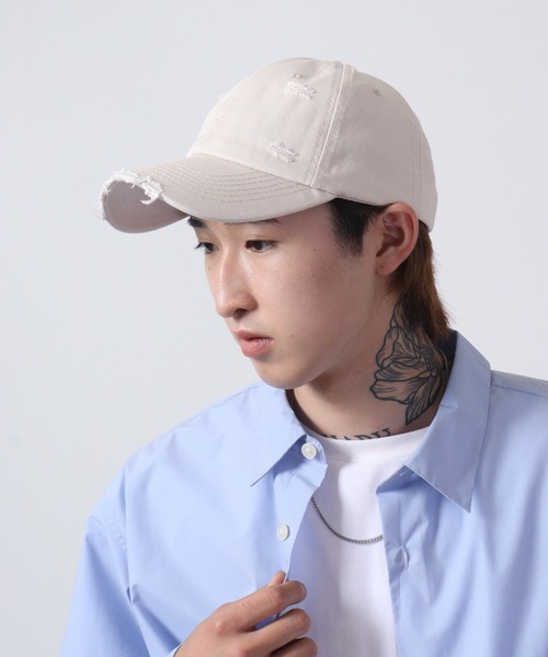 FUNALIVE(ファンアライブ)の「JON ダメージCAP カラーバリエーション 韓国ファッション(キャップ・レディース・ブラウン/ベージュ/グリーン/イエロー/ブラック/パープル/ホワイト/オレンジ/ピンク・FREE)」の5枚目の写真
