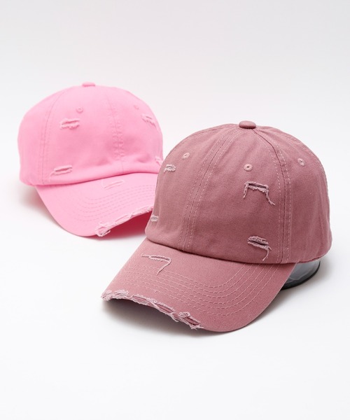 FUNALIVE(ファンアライブ)の「JON ダメージCAP カラーバリエーション 韓国ファッション(キャップ・レディース・ブラウン/ベージュ/グリーン/イエロー/ブラック/パープル/ホワイト/オレンジ/ピンク・FREE)」の6枚目の写真