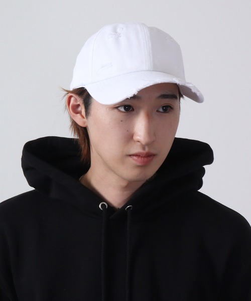 FUNALIVE(ファンアライブ)の「JON ダメージCAP カラーバリエーション 韓国ファッション(キャップ・レディース・ブラウン/ベージュ/グリーン/イエロー/ブラック/パープル/ホワイト/オレンジ/ピンク・FREE)」の3枚目の写真