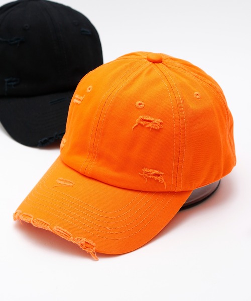 FUNALIVE(ファンアライブ)の「JON ダメージCAP カラーバリエーション 韓国ファッション(キャップ・レディース・ブラウン/ベージュ/グリーン/イエロー/ブラック/パープル/ホワイト/オレンジ/ピンク・FREE)」の9枚目の写真