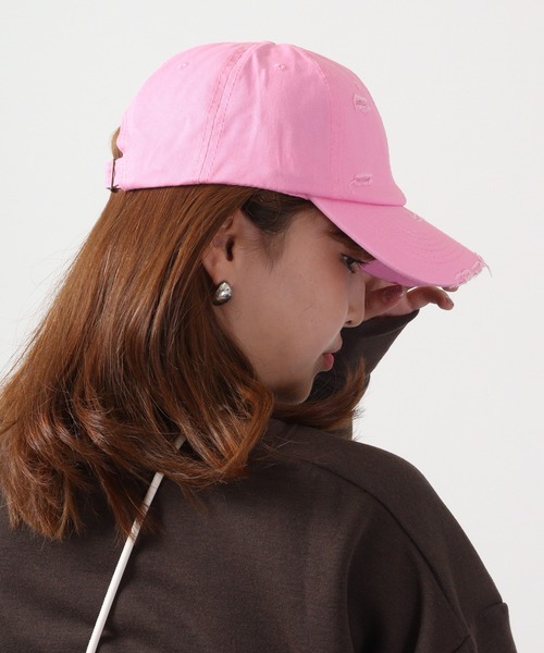 FUNALIVE(ファンアライブ)の「JON ダメージCAP カラーバリエーション 韓国ファッション(キャップ・レディース・ブラウン/ベージュ/グリーン/イエロー/ブラック/パープル/ホワイト/オレンジ/ピンク・FREE)」の16枚目の写真