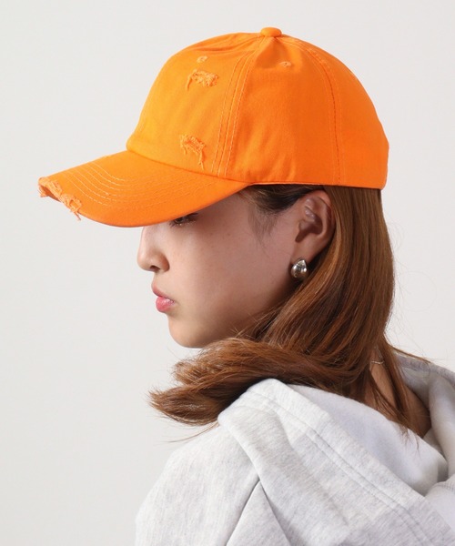 FUNALIVE(ファンアライブ)の「JON ダメージCAP カラーバリエーション 韓国ファッション(キャップ・レディース・ブラウン/ベージュ/グリーン/イエロー/ブラック/パープル/ホワイト/オレンジ/ピンク・FREE)」の21枚目の写真