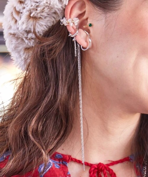 チャイハネ（チャイハネ）の「【チャイハネ】ロングチェーンイヤーカフ（イヤーカフ・レディース・ゴールド/シルバー・FREE）」の3枚目の写真