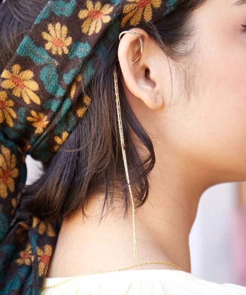 チャイハネ（チャイハネ）の「【チャイハネ】ロングチェーンイヤーカフ（イヤーカフ・レディース・ゴールド/シルバー・FREE）」の5枚目の写真