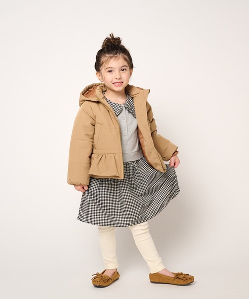 Moujonjon(ムージョンジョン)の「ビッグカラーチェック切替裏毛ワンピース(ワンピース・キッズ・グレー/ブラウン・100/110/90/120/130/140/80)」の10枚目の写真