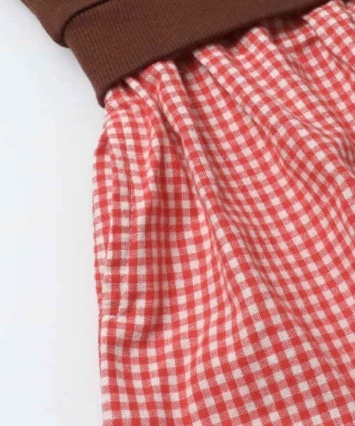 Moujonjon(ムージョンジョン)の「ビッグカラーチェック切替裏毛ワンピース(ワンピース・キッズ・グレー/ブラウン・100/110/90/120/130/140/80)」の16枚目の写真