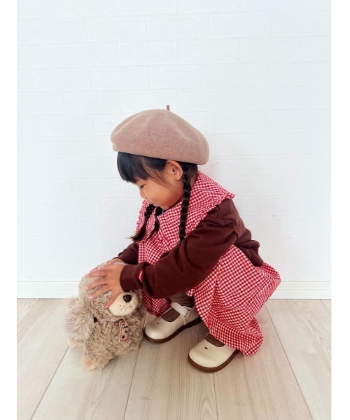 Moujonjon(ムージョンジョン)の「ビッグカラーチェック切替裏毛ワンピース(ワンピース・キッズ・グレー/ブラウン・100/110/90/120/130/140/80)」の21枚目の写真