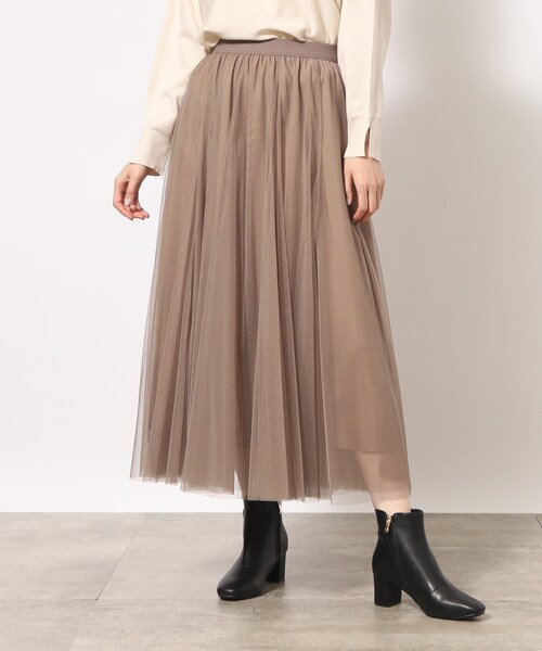 grove(グローブ)の「◆今っぽく着こなしたい大人の為のボリュームチュールスカート(スカート・レディース・モカ/チャコールグレー/ブラック・01/03/02/04/05)」の1枚目の写真