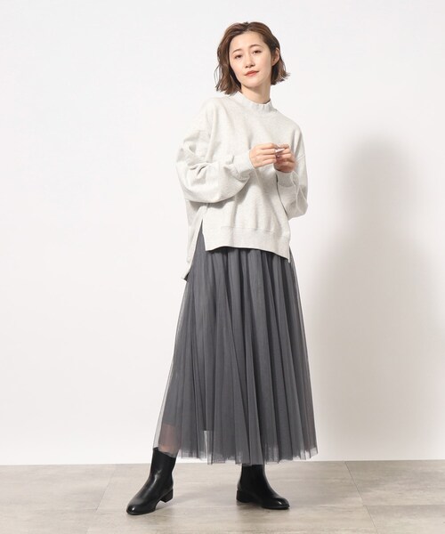 grove(グローブ)の「◆今っぽく着こなしたい大人の為のボリュームチュールスカート(スカート・レディース・モカ/チャコールグレー/ブラック・01/03/02/04/05)」の7枚目の写真