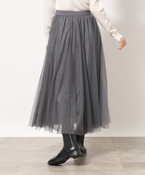 grove(グローブ)の「◆今っぽく着こなしたい大人の為のボリュームチュールスカート(スカート・レディース・モカ/チャコールグレー/ブラック・01/03/02/04/05)」の10枚目の写真