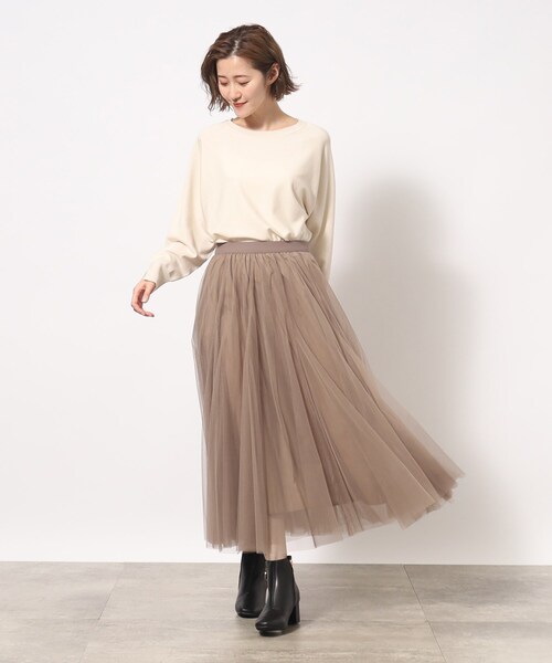 grove(グローブ)の「◆今っぽく着こなしたい大人の為のボリュームチュールスカート(スカート・レディース・モカ/チャコールグレー/ブラック・01/03/02/04/05)」の12枚目の写真