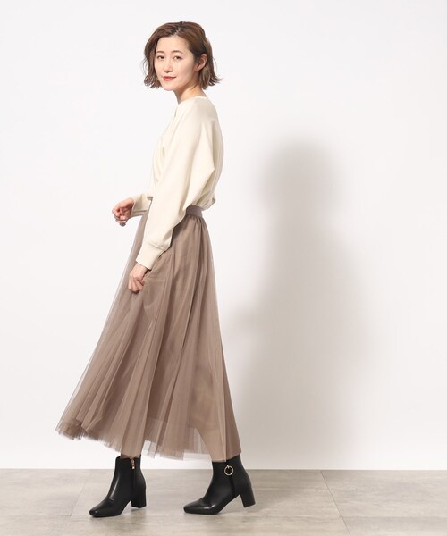 grove(グローブ)の「◆今っぽく着こなしたい大人の為のボリュームチュールスカート(スカート・レディース・モカ/チャコールグレー/ブラック・01/03/02/04/05)」の13枚目の写真