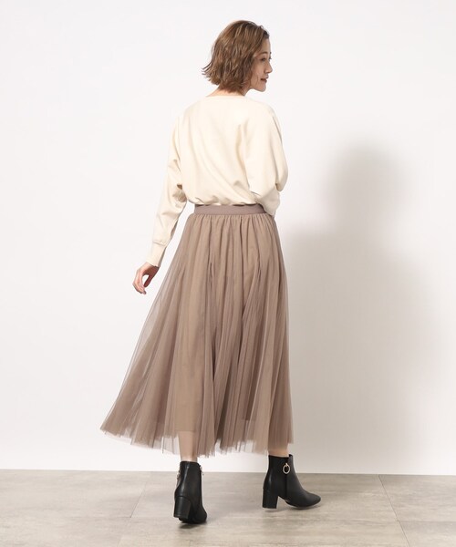 grove(グローブ)の「◆今っぽく着こなしたい大人の為のボリュームチュールスカート(スカート・レディース・モカ/チャコールグレー/ブラック・01/03/02/04/05)」の14枚目の写真