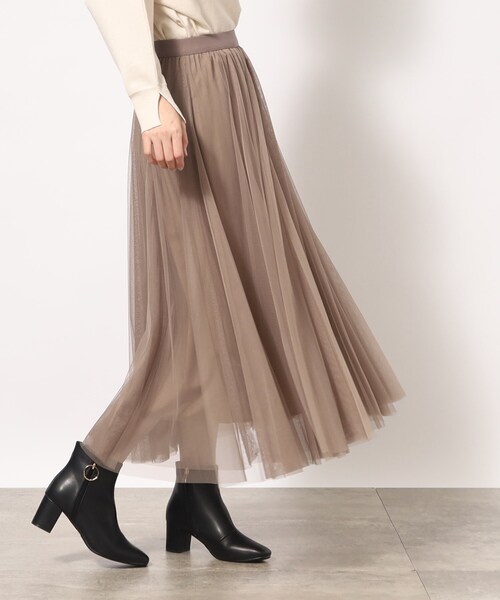 grove(グローブ)の「◆今っぽく着こなしたい大人の為のボリュームチュールスカート(スカート・レディース・モカ/チャコールグレー/ブラック・01/03/02/04/05)」の16枚目の写真