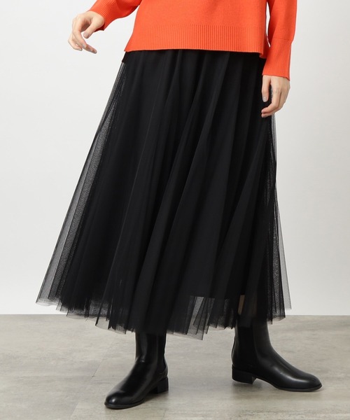 grove(グローブ)の「◆今っぽく着こなしたい大人の為のボリュームチュールスカート(スカート・レディース・モカ/チャコールグレー/ブラック・01/03/02/04/05)」の2枚目の写真