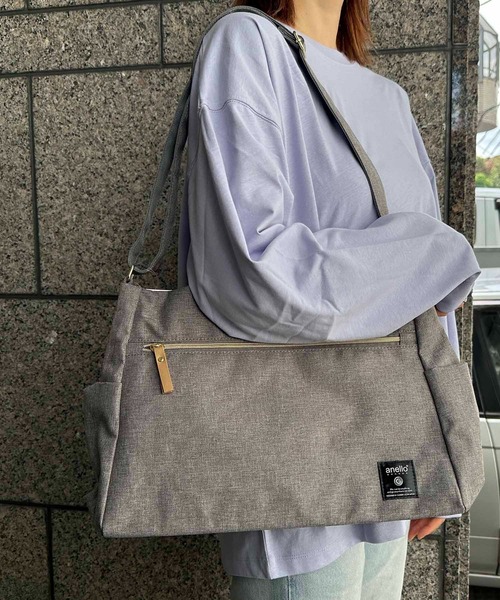 anello（アネロ）の「anello GRANDE / クラシック杢ポリＣＬＰ　１０ポケットショルダー / GTH2522Z（ショルダーバッグ・レディース・ベージュ/ブラック系その他/ブラック/グリーン/グレー/ピンク・ONESIZE）」の3枚目の写真