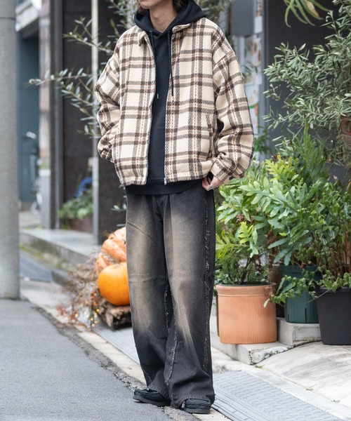 【WOLF&RITA】チェックのセットアップ　オレンジ系赤✖️グレー size12 WOLF&RITA】チェックのセットアップ オレンジ系赤✖️グレー