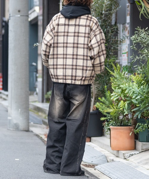 Red Cap Girl（レッドキャプガール）の「【a-r】〔Red Cap Girl/レッドキャップガール〕シャギーチェック ピス付きジャケット（ブルゾン・メンズ・ブラック/ブラウン・LARGE/MEDIUM/X-LARGE）」の17枚目の写真