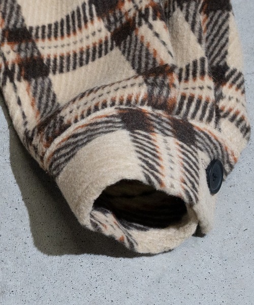 Red Cap Girl（レッドキャプガール）の「【a-r】〔Red Cap Girl/レッドキャップガール〕シャギーチェック ピス付きジャケット（ブルゾン・メンズ・ブラック/ブラウン・LARGE/MEDIUM/X-LARGE）」の6枚目の写真