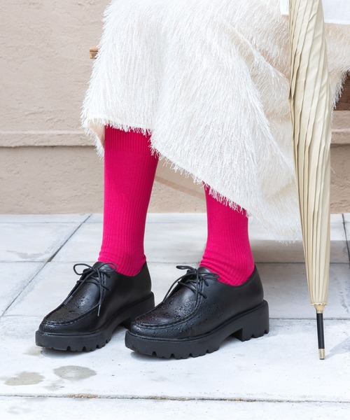 enchanted(エンチャンテッド)の「晴雨兼用プラットフォームチロリアンシューズ(ドレスシューズ・レディース・ブラック・24/23.5/22.5/23/24.5)」の14枚目の写真