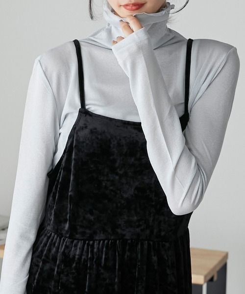 forksy.(フォルクシー)の「【forksy.】ラメタートルプルオーバー(Tシャツ/カットソー・レディース・ライトベージュ/シルバー/グリーン/ホワイト/ゴールド・FREE)」の6枚目の写真