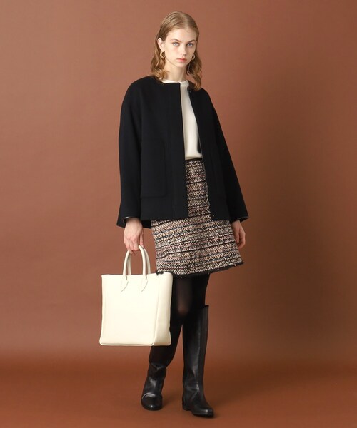 DRESSTERIOR Super110'sフェイクレザーパイピングブルゾン