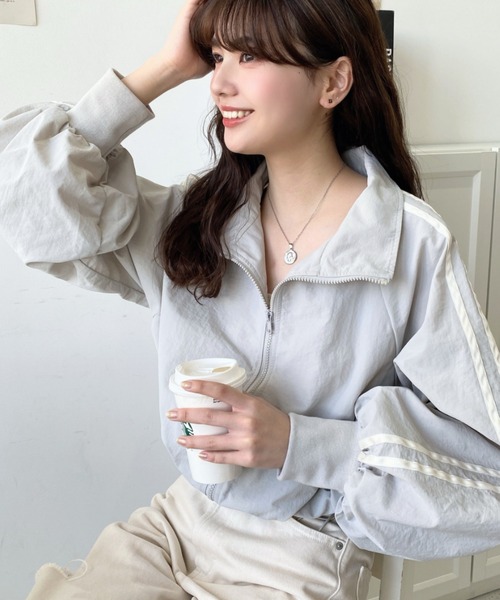 mici ショートブルゾン ボリューム袖 リブ袖 コットンナイロン ボレロ セール】 【UVケア/接触冷感/撥水】Light Move ショートブルゾン