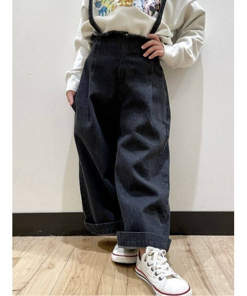 MPS(エムピーエス)の「【MPS】サス付きワイドフリンジデニム(デニムパンツ・キッズ・ブラック/ダークインディゴブルー・130/120/140/150)」の19枚目の写真