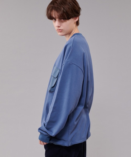 ONCILY(オンシェリー)の「NYLON POCKET SWEAT / ナイロンポケットスウェット(スウェット・メンズ・チャコールグレー/ブルー・MEDIUM/LARGE)」の8枚目の写真