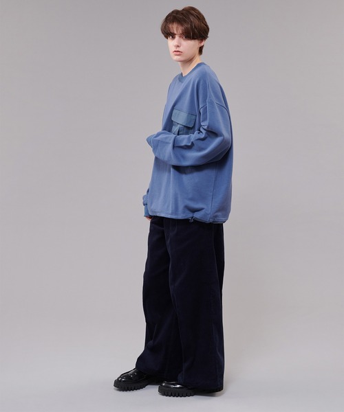 ONCILY(オンシェリー)の「NYLON POCKET SWEAT / ナイロンポケットスウェット(スウェット・メンズ・チャコールグレー/ブルー・MEDIUM/LARGE)」の11枚目の写真
