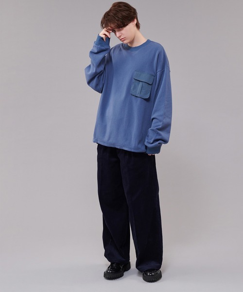 ONCILY(オンシェリー)の「NYLON POCKET SWEAT / ナイロンポケットスウェット(スウェット・メンズ・チャコールグレー/ブルー・MEDIUM/LARGE)」の10枚目の写真