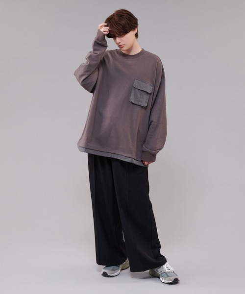 ONCILY(オンシェリー)の「NYLON POCKET SWEAT / ナイロンポケットスウェット(スウェット・メンズ・チャコールグレー/ブルー・MEDIUM/LARGE)」の20枚目の写真