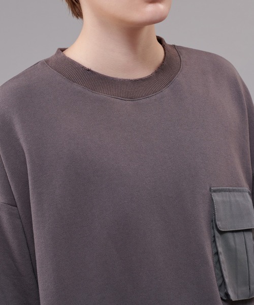 ONCILY(オンシェリー)の「NYLON POCKET SWEAT / ナイロンポケットスウェット(スウェット・メンズ・チャコールグレー/ブルー・MEDIUM/LARGE)」の4枚目の写真