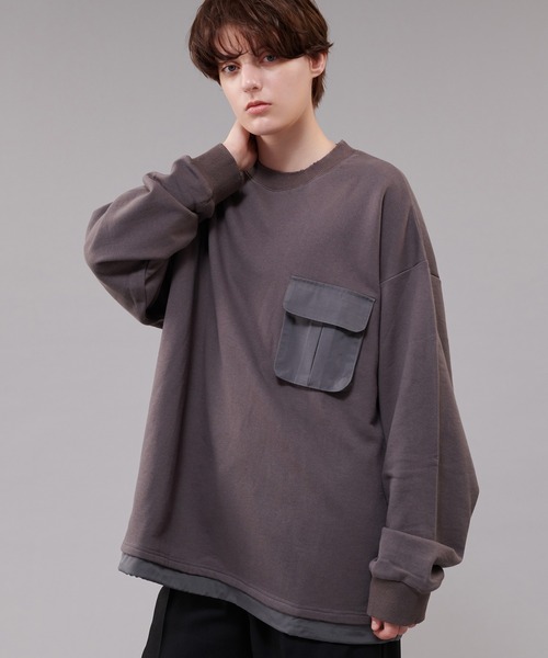 ONCILY(オンシェリー)の「NYLON POCKET SWEAT / ナイロンポケットスウェット(スウェット・メンズ・チャコールグレー/ブルー・MEDIUM/LARGE)」の16枚目の写真