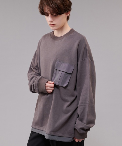 ONCILY(オンシェリー)の「NYLON POCKET SWEAT / ナイロンポケットスウェット(スウェット・メンズ・チャコールグレー/ブルー・MEDIUM/LARGE)」の18枚目の写真