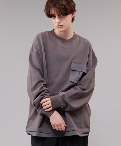 ONCILY(オンシェリー)の「NYLON POCKET SWEAT / ナイロンポケットスウェット(スウェット・メンズ・チャコールグレー/ブルー・MEDIUM/LARGE)」の17枚目の写真