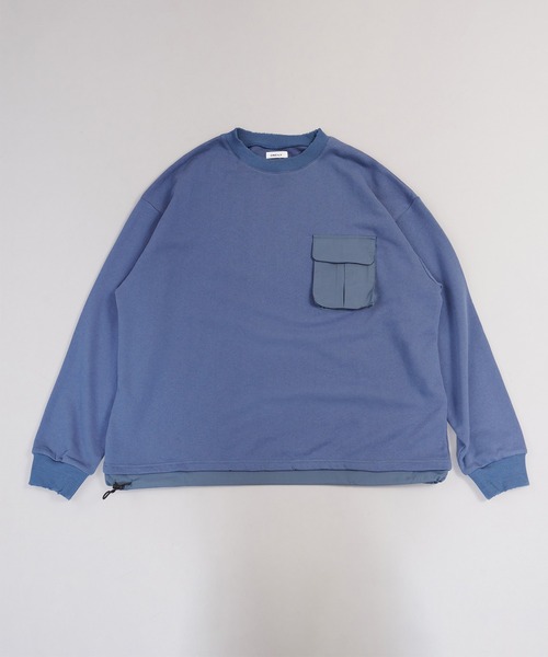 ONCILY(オンシェリー)の「NYLON POCKET SWEAT / ナイロンポケットスウェット(スウェット・メンズ・チャコールグレー/ブルー・MEDIUM/LARGE)」の15枚目の写真