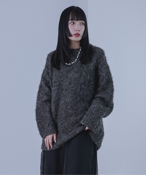 Ellno Loset(エルノロゼット)の「メランジシャギーニット(ニット/セーター・メンズ・ブルー/チャコールグレー・SMALL/LARGE/MEDIUM)」の10枚目の写真