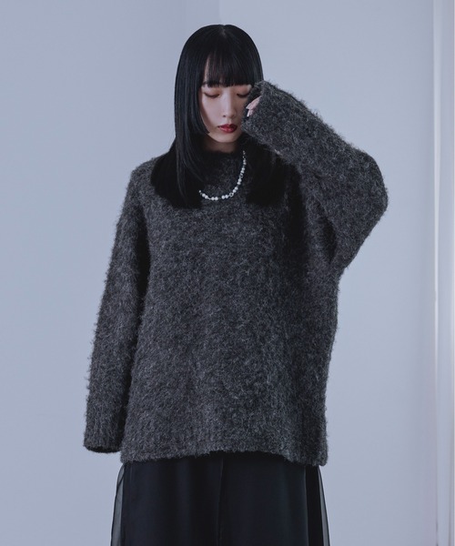 Ellno Loset(エルノロゼット)の「メランジシャギーニット(ニット/セーター・メンズ・ブルー/チャコールグレー・SMALL/LARGE/MEDIUM)」の11枚目の写真