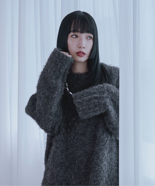 Ellno Loset(エルノロゼット)の「メランジシャギーニット(ニット/セーター・メンズ・ブルー/チャコールグレー・SMALL/LARGE/MEDIUM)」の13枚目の写真