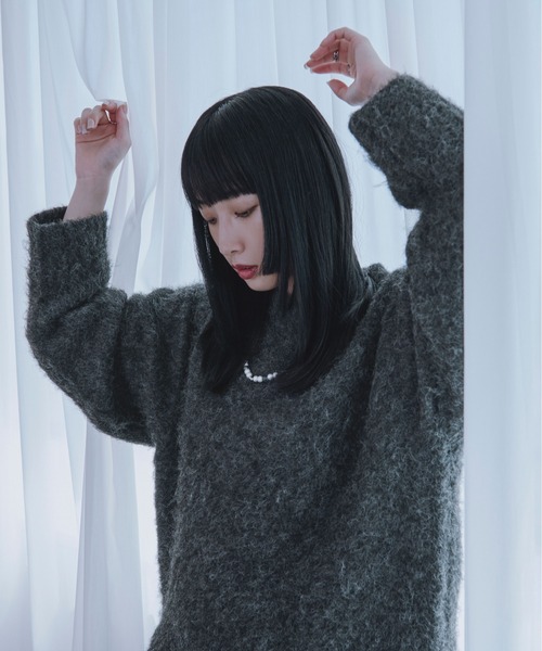 Ellno Loset(エルノロゼット)の「メランジシャギーニット(ニット/セーター・メンズ・ブルー/チャコールグレー・SMALL/LARGE/MEDIUM)」の15枚目の写真